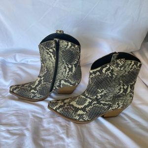 Faux snake skin boots